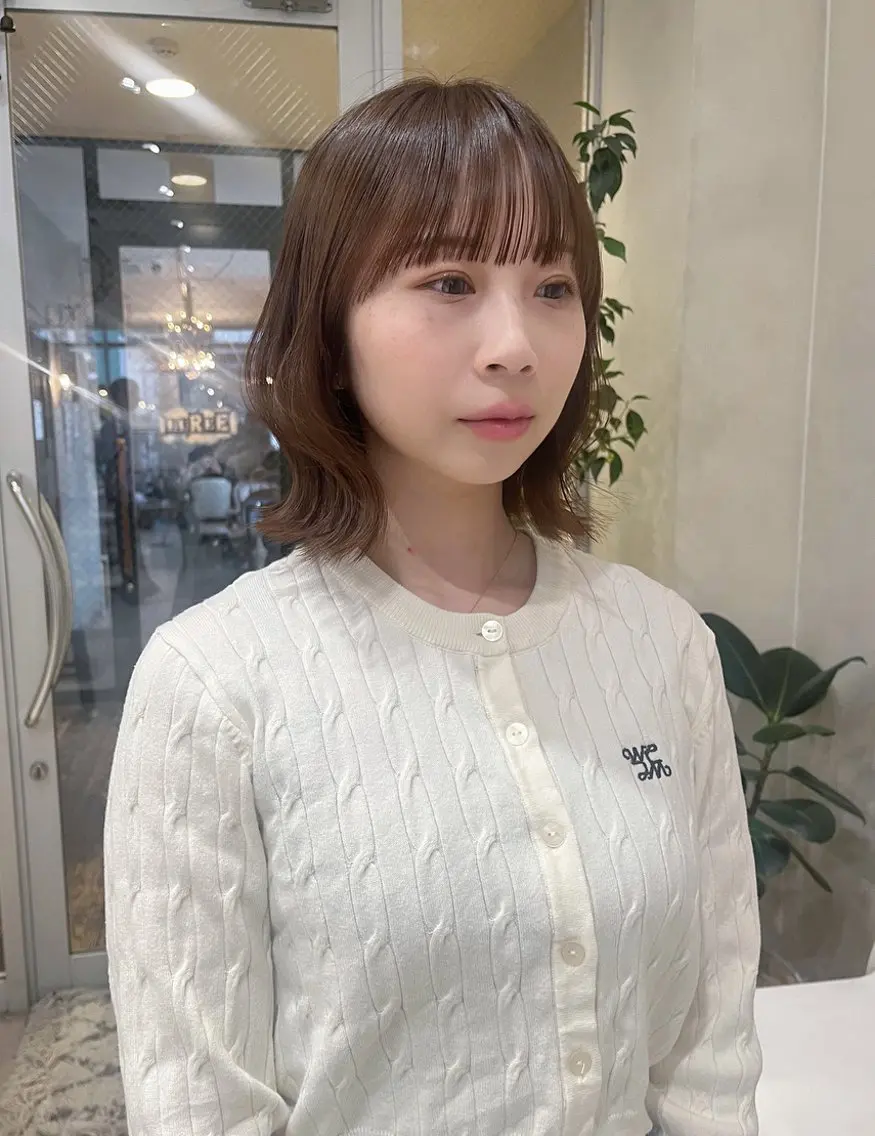 ミディアム カラー カット ヘアカラー トリートメント nakahara madokaのヘアスタイル