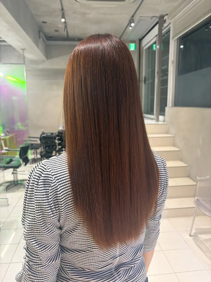ロング オレンジブラウン ヘアカラー rina👒 モデル募集中🌠のヘアスタイル