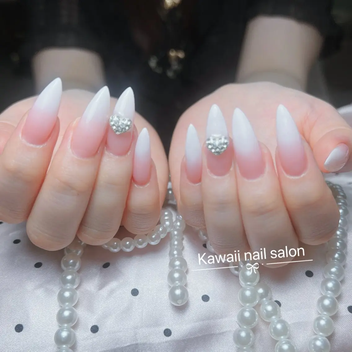 ネイル 長さ出し フレンチネイル ジェルネイル 韓国ネイル マグネットネイル Kawaii _Nailのネイルデザイン