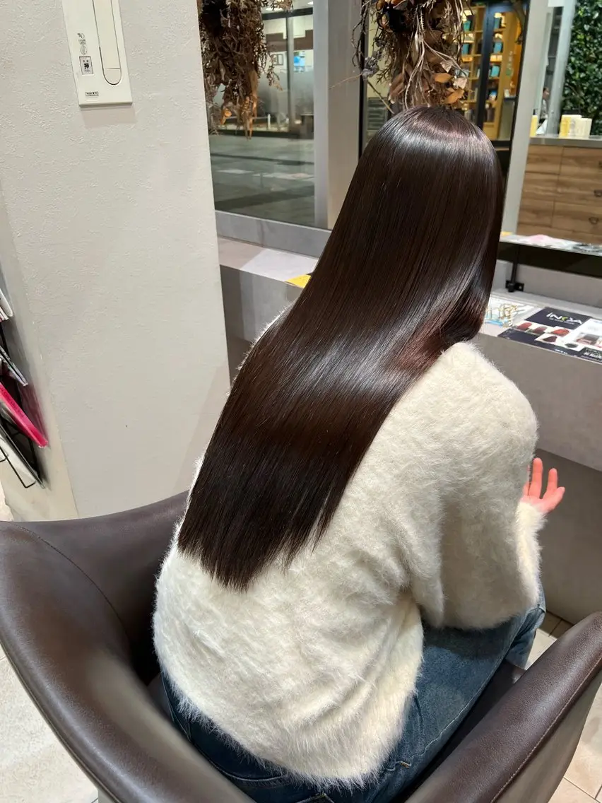 ロング 酸性ストレート カット 縮毛矯正 🫧Ai/ ロロネー森ノ宮💖のヘアスタイル