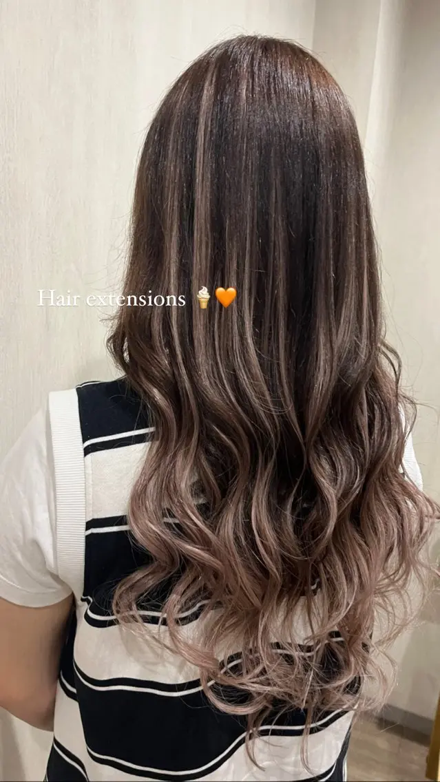 ロング エクステ ♡🎀垢抜け透明感 カラーaomi🐇♡のヘアスタイル