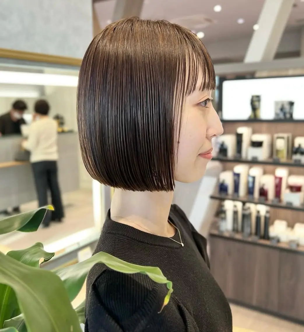 🌸骨格診断🌸似合わせ切りっぱなしボブ🩵+透明感カラー+Aujuaトリートメントの写真