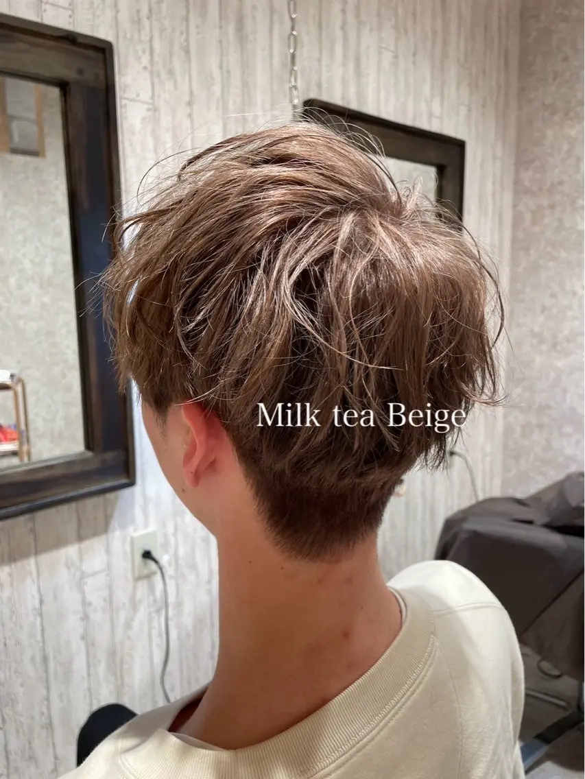 カラー メンズ メンズブリーチ メンズハイライト メンズインナーカラー メンズ韓国風 ベージュカラー 🫟Blanco🫟 Color&Careのヘアスタイル