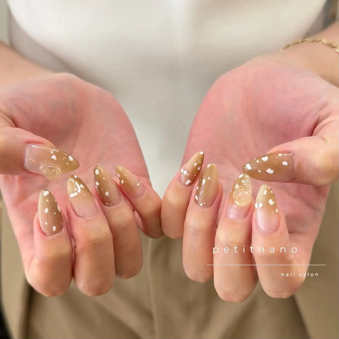 ネイル アニマル柄 ニュアンスネイル ハンドネイル nail◯ petitnanoのネイルデザイン
