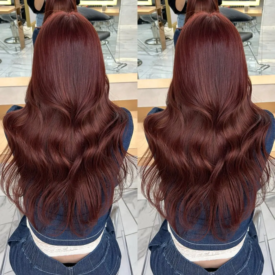 ロング カラー 𝑨𝑲𝑶 🍒/ 暖色カラーのヘアスタイル