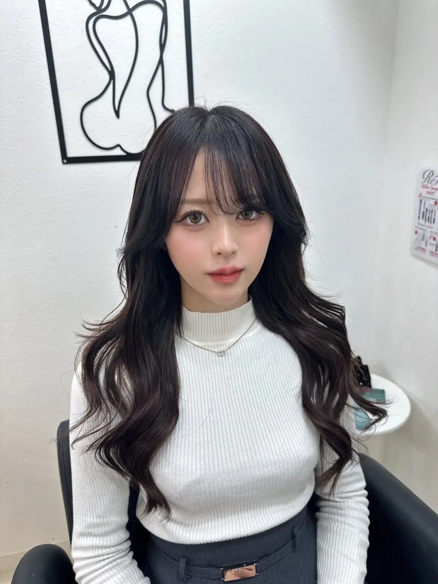 ロング シールエクステ エクステ 韓国風ヘア レイヤーカット 9月4日限定 カットモデル募集のヘアスタイル