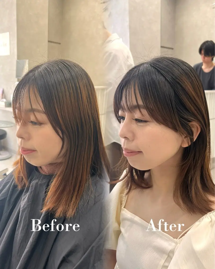 前髪、盛れる顔まわりカットの写真