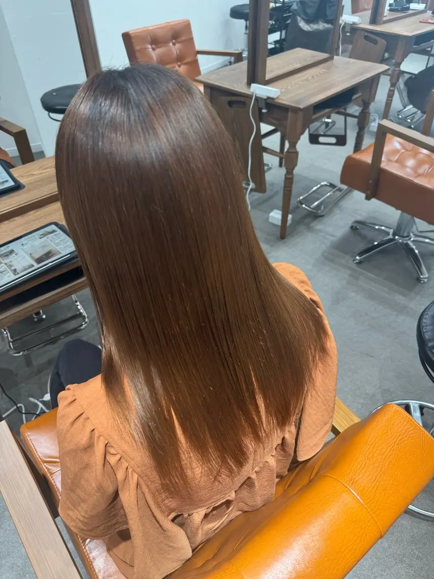 ロング カット 縮毛矯正 トリートメント 髪質改善縮毛✨ 泉谷彪芽のヘアスタイル