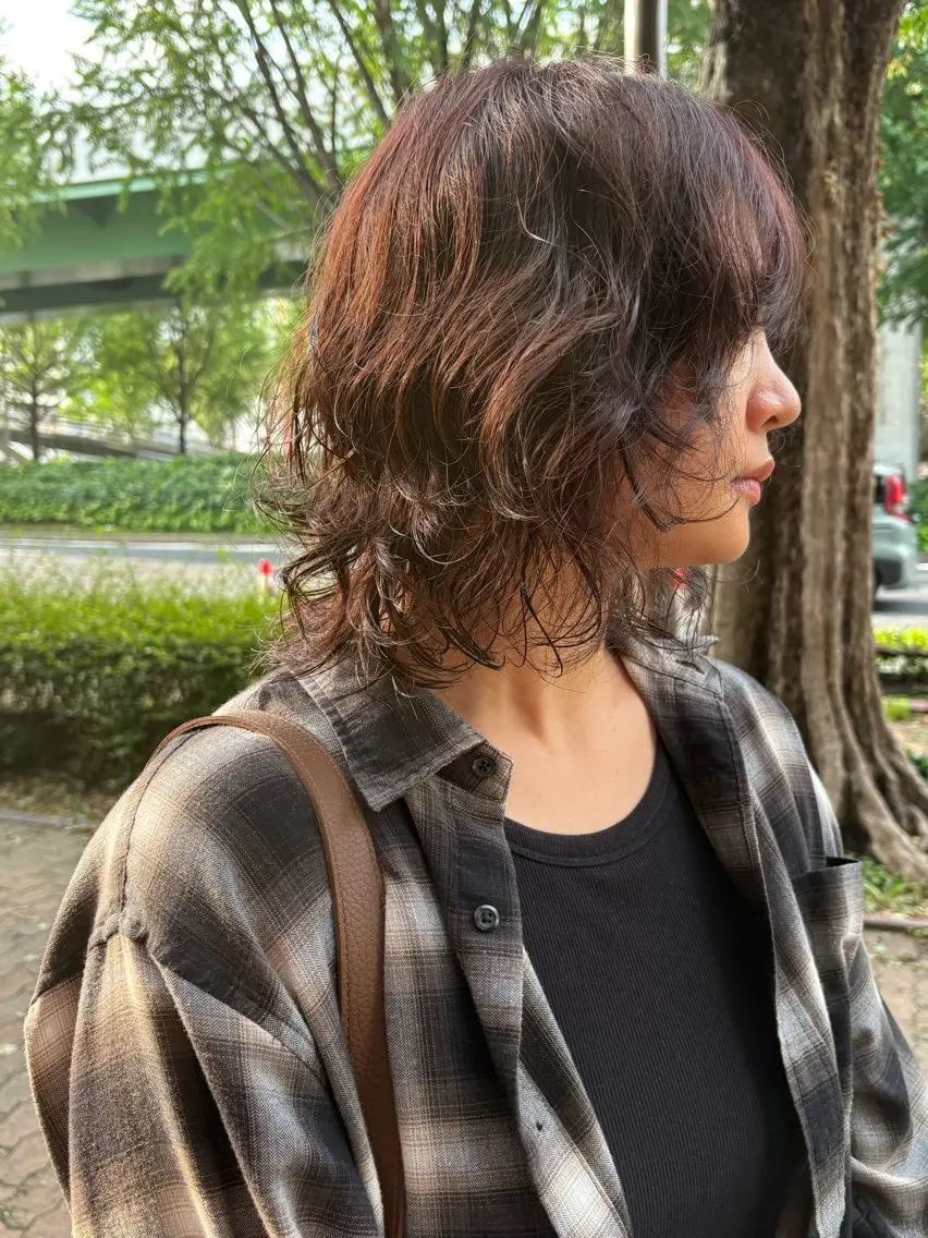 ミディアム ミディアムパーマ ウルフカット 川合 慶輔のヘアスタイル