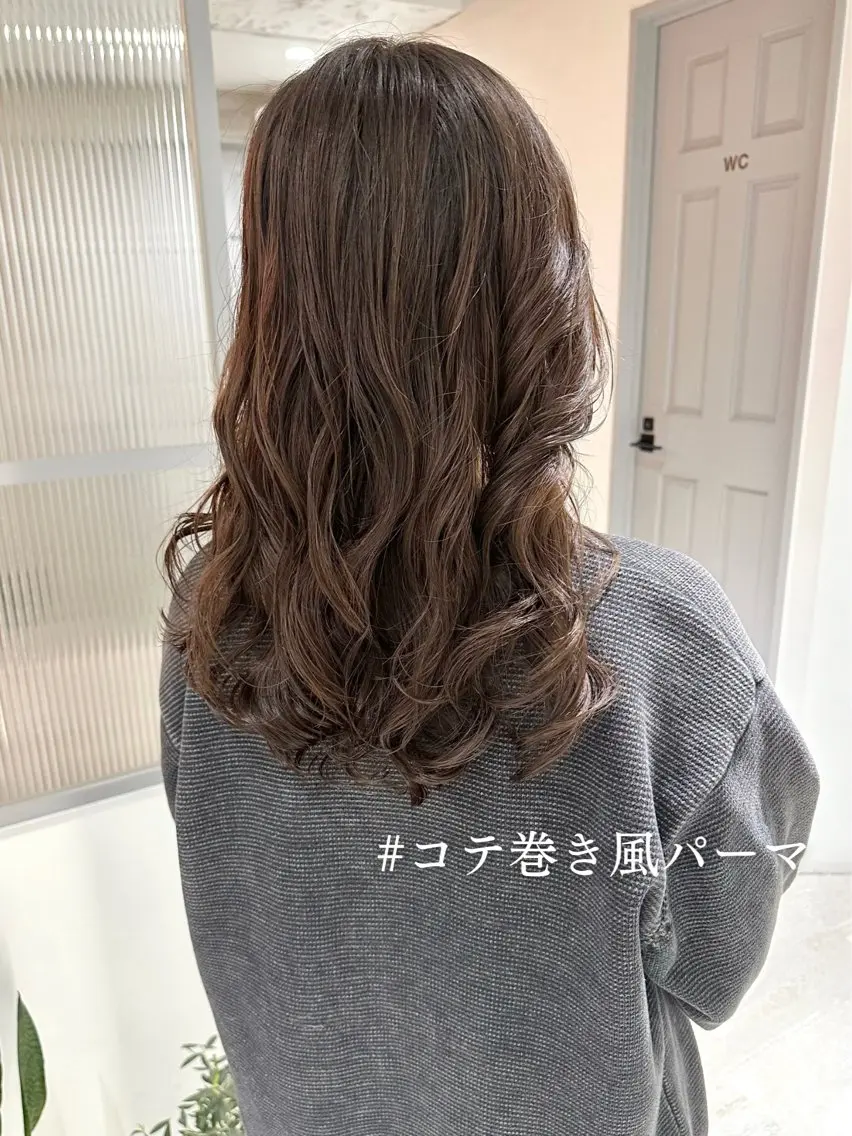 セミロング カラー パーマ 髪質改善 縮毛矯正/ レイヤー/銀座/本木のヘアスタイル