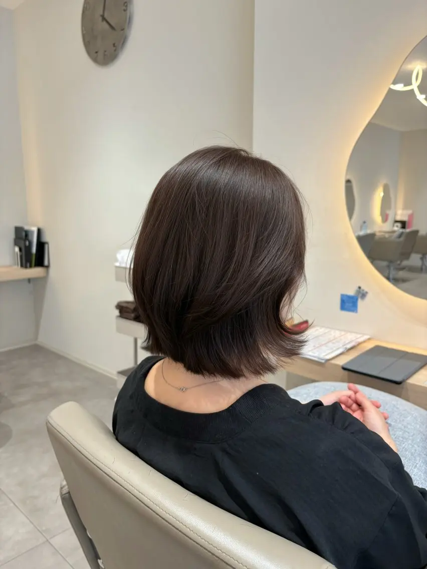 ミディアム カラー 切りっぱなしボブ ボブ レイヤーカット カット ヘアカラー レイヤー/メンズ /パーマ/佐藤のヘアスタイル
