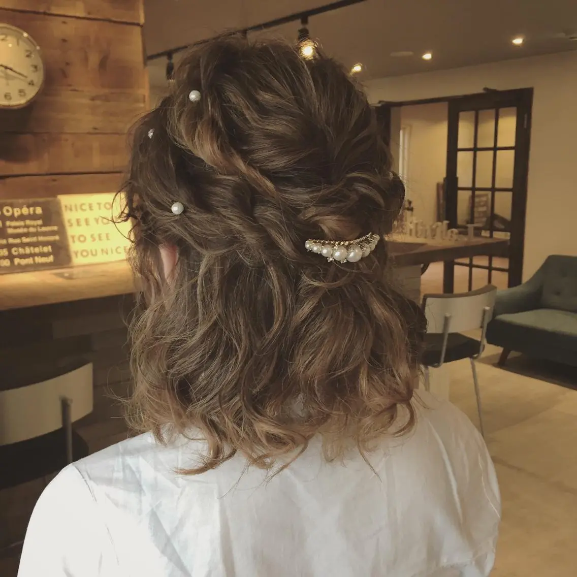 ミディアム ヘアアレンジ ハイトーン×髪質改善 KENTAのヘアスタイル