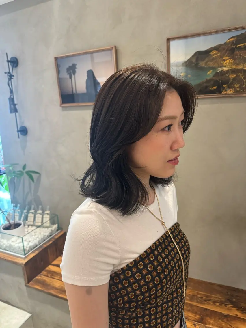 セミロング カット ヘアカラー トリートメント 新宿/顔周りカット +レイヤー=しずく♩のヘアスタイル