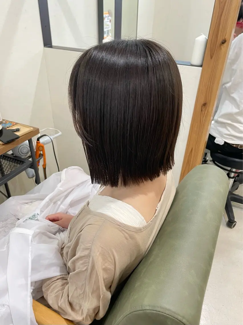 ショート 切りっぱなしボブ ボブ 艶感暖色カラー /ボブ/瀬戸山舞のヘアスタイル