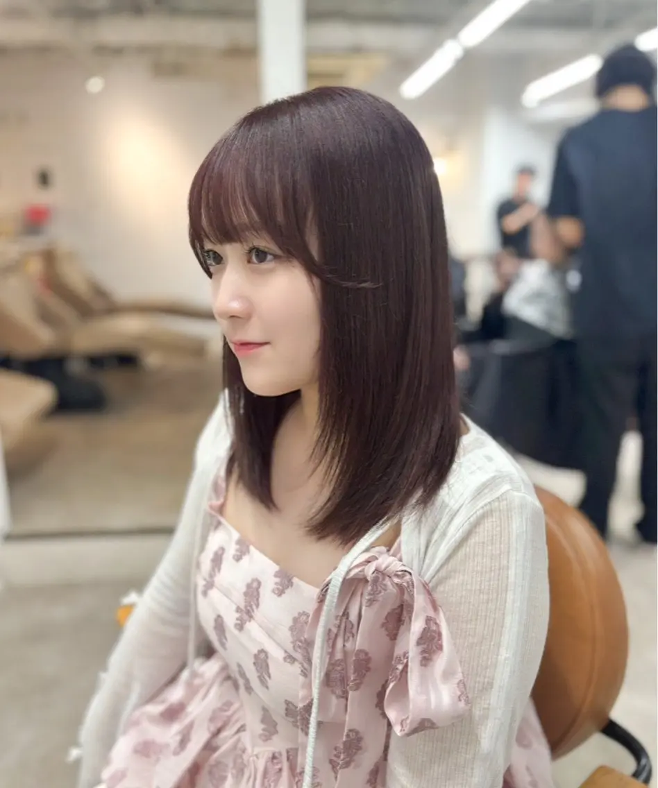 ミディアム ミディアムレイヤー 顔周りカット レイヤーカット ♡SHURI ボブカット募集♡のヘアスタイル