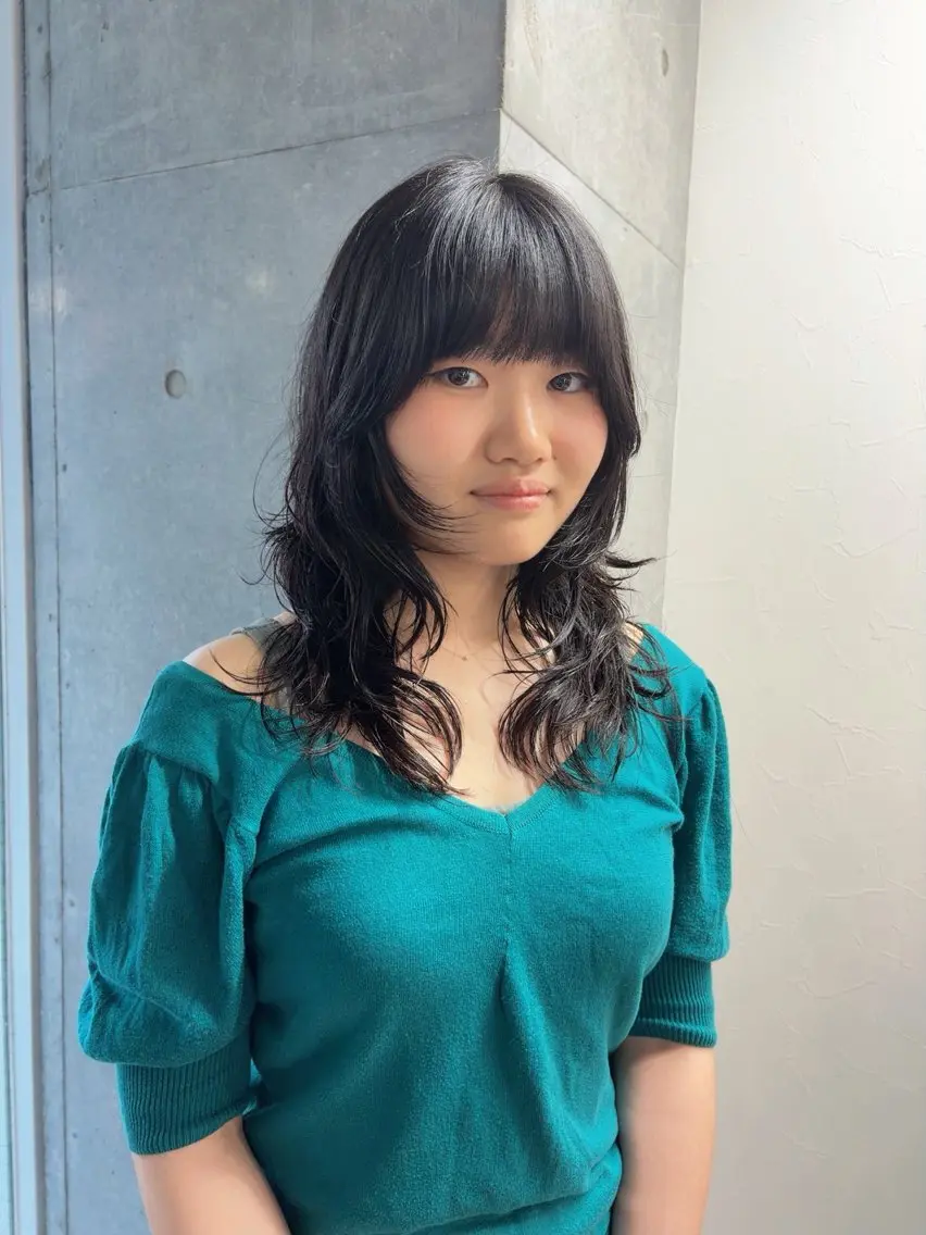 セミロング パーマ カット パーマ 🌀くせ毛風 ナチュラルパーマ優吉のヘアスタイル