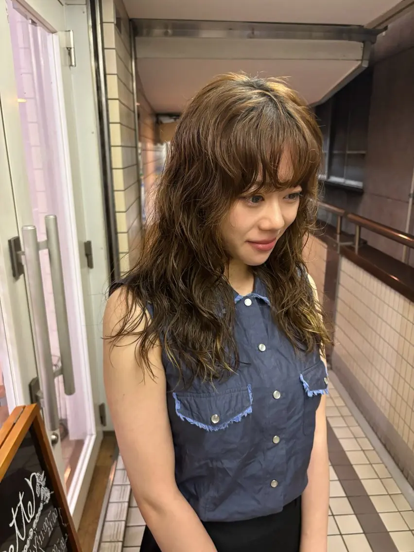セミロング パーマ カット パーマ kaito パーマ募集！🔵のヘアスタイル