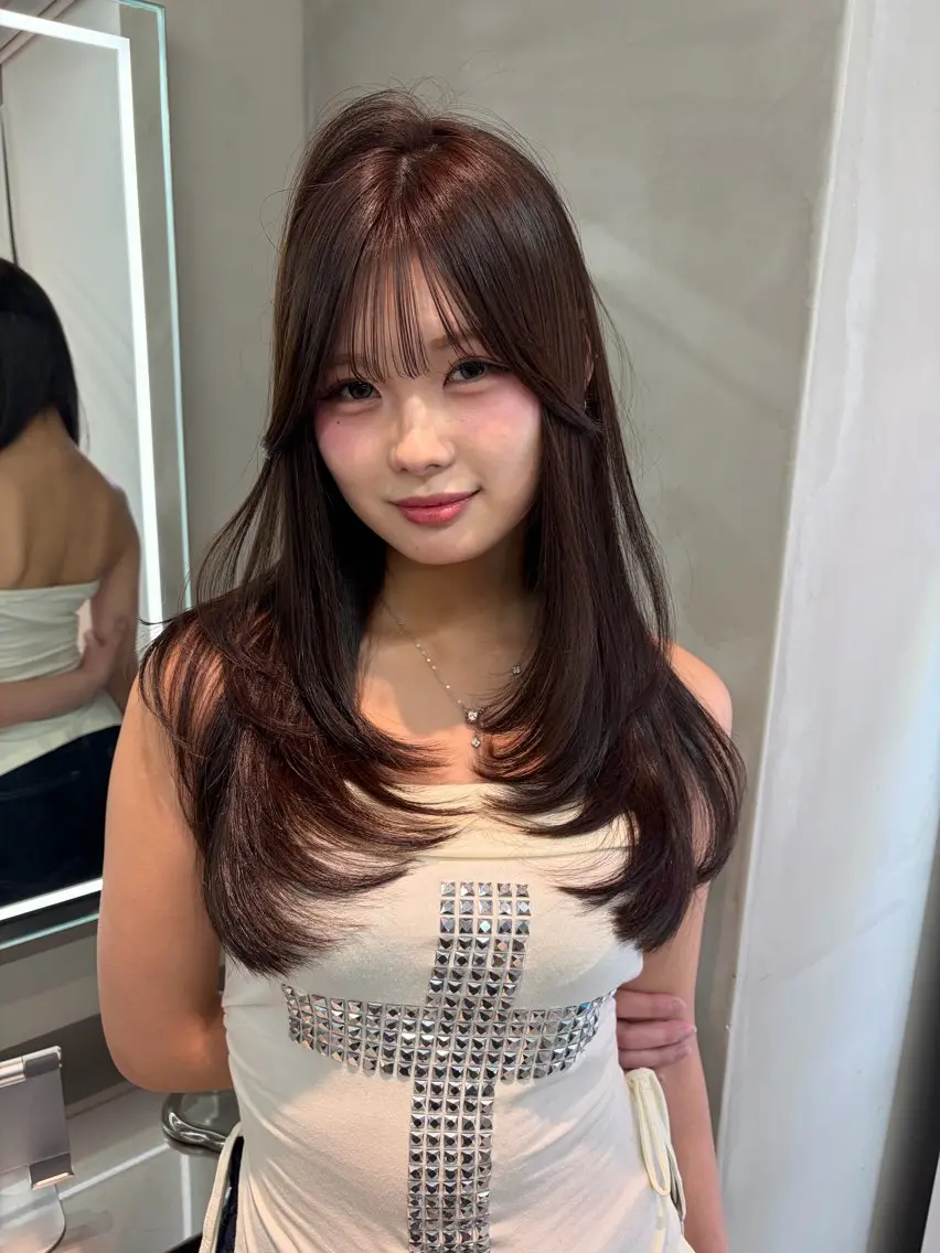 ミディアム カラー ヘアアレンジ ベージュカラー ブリーチ 透明感カラー ブリーチなしカラー 髪質改善 カット ヘアカラー トリートメント 【博多髪質改善】 吉村 清志のヘアスタイル