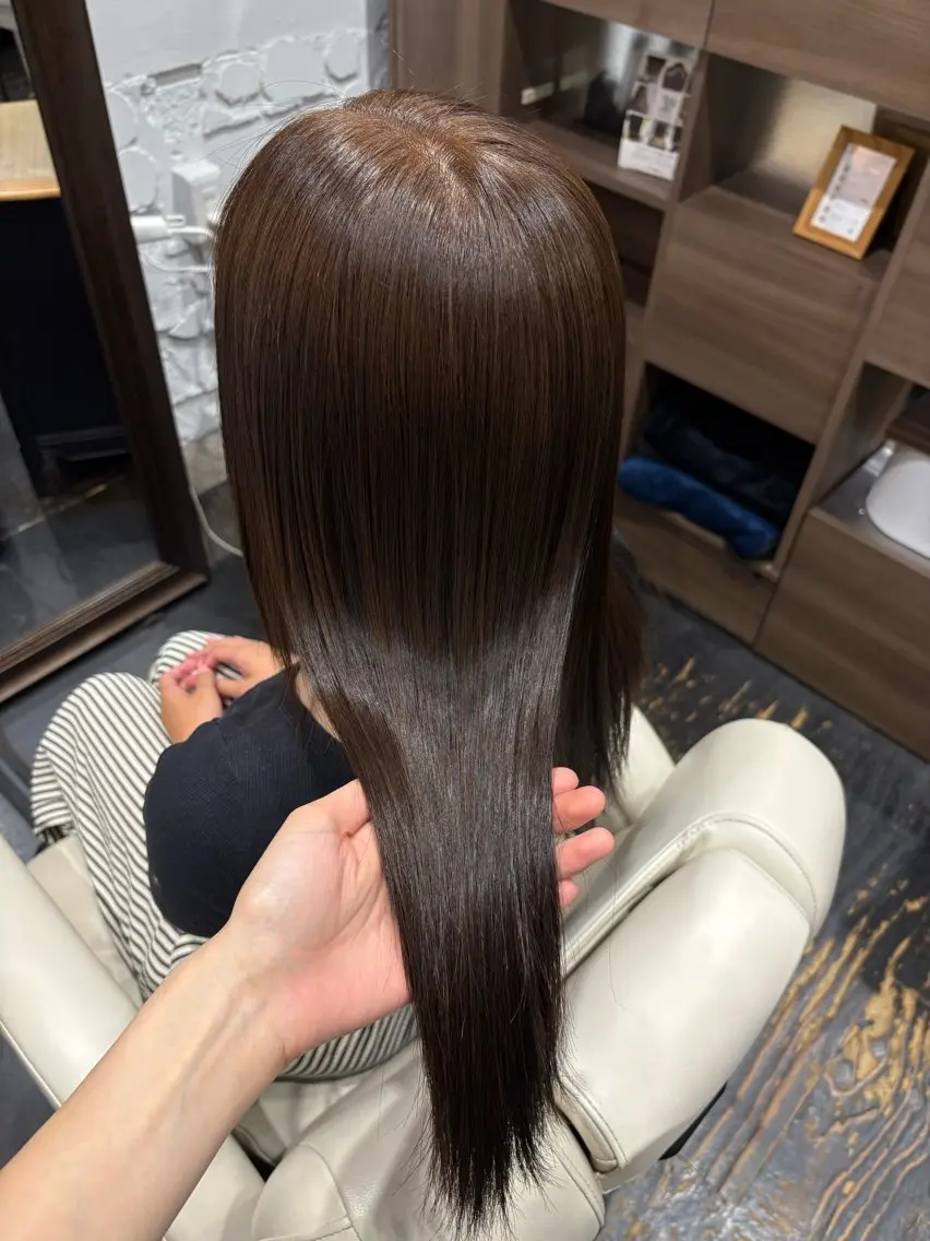 ロング カラー 透明感カラー オリーブカラー カット ヘアカラー こと/都島 /ARCOIRISのヘアスタイル