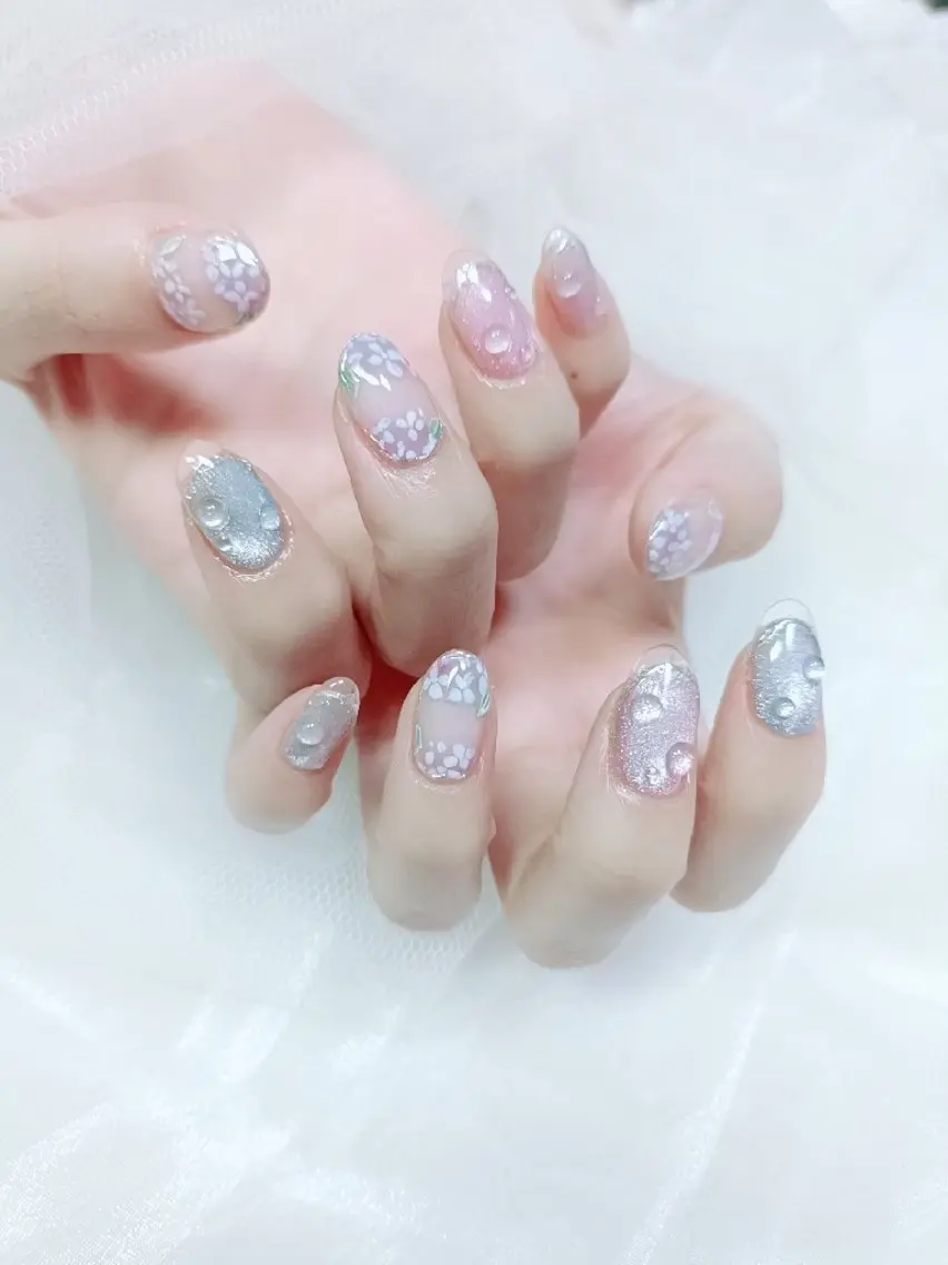 ネイル クリアネイル 長さ出し フレンチネイル 持ち込み 最終受付23時半 benny nailのネイルデザイン