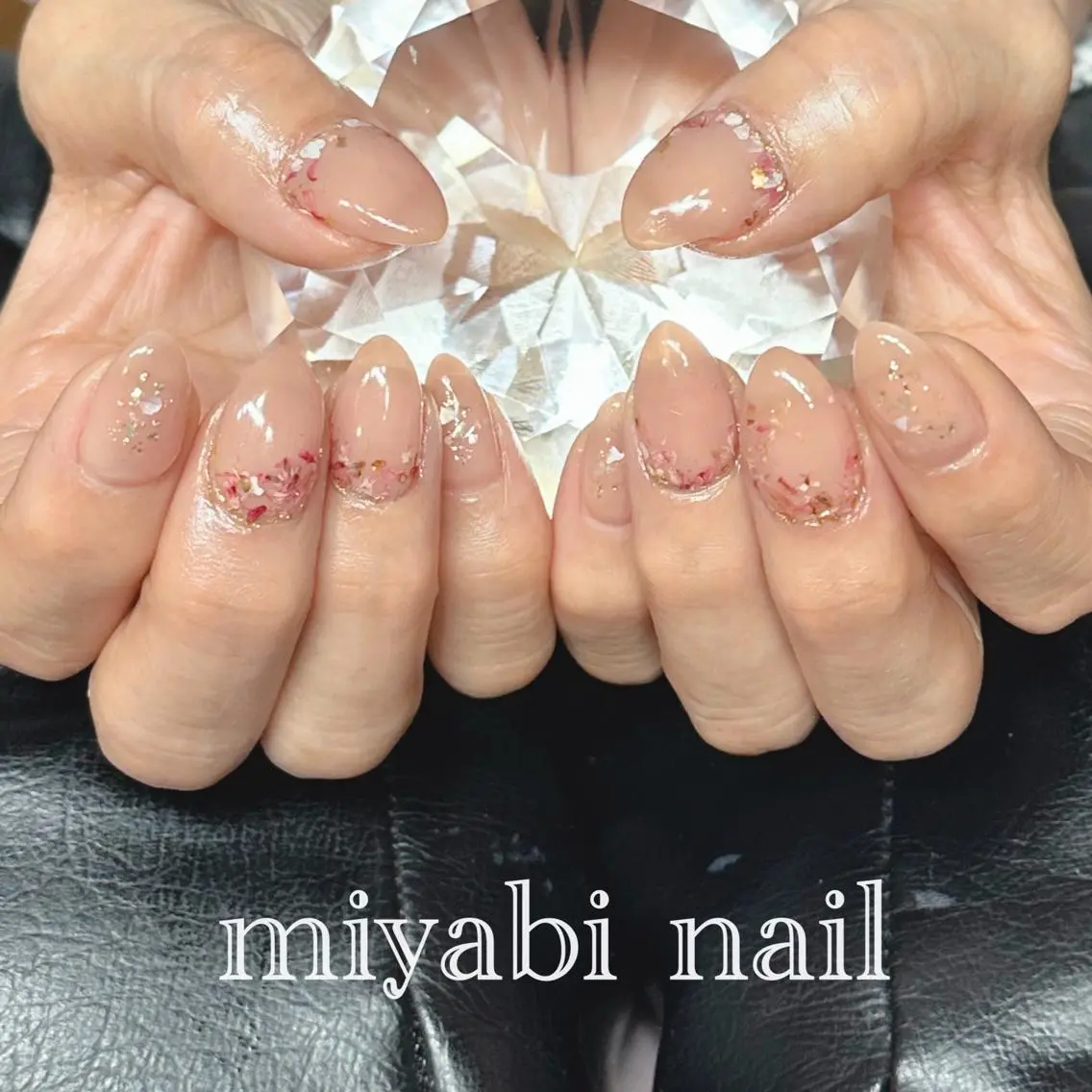 ネイル フラワーネイル 持ち込み オフィスネイル 春ネイル ハンドネイル miyabi nail 桂川駅近くのネイルデザイン