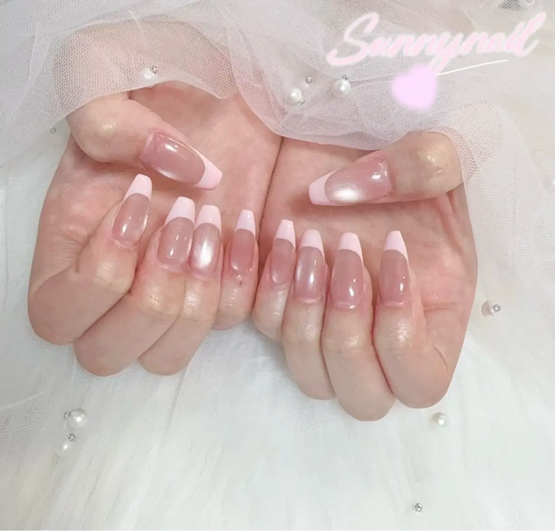 ネイル フットネイル フレンチネイル ジェルネイル マグネットネイル 持ち込み ハンドネイル ハンドケア sunnynail 小桃のネイルデザイン