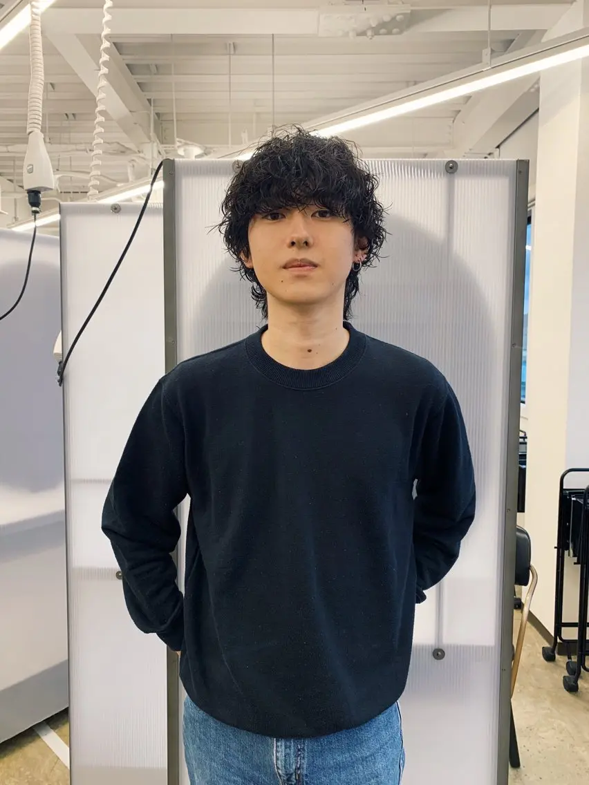 ショート パーマ メンズ マッシュウルフ マッシュ メンズパーマ 波巻きパーマ メンズウルフカット カット パーマ PAIR DAISUKEのヘアスタイル