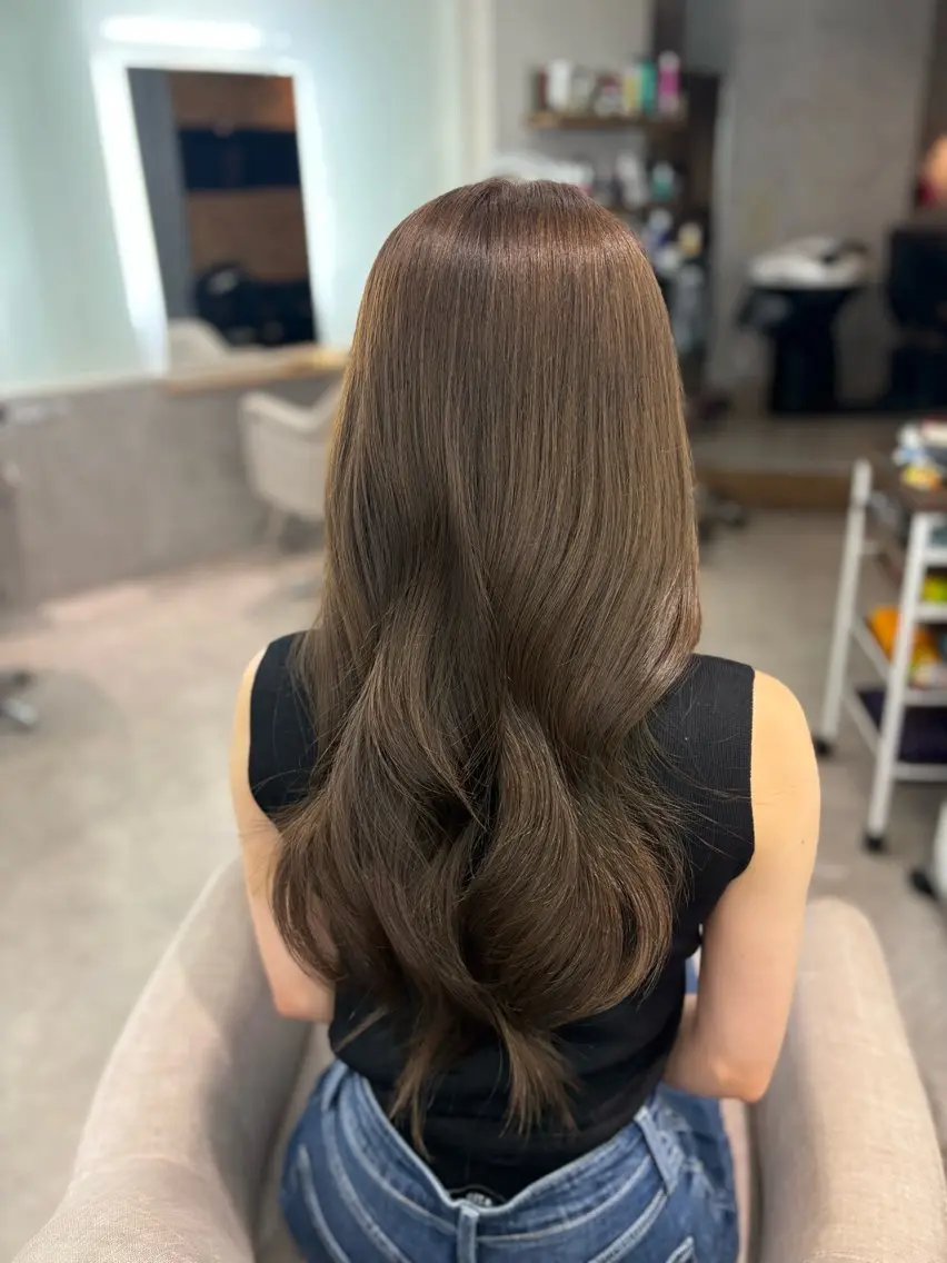 ロング カラー ベージュカラー ヘーゼル Miu 名古屋カット ミディアム/ピンク髪のヘアスタイル