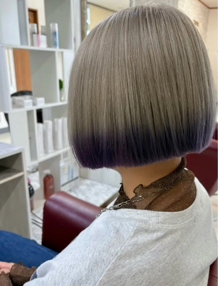 💐ブリーチ2回込みハイトーンカラー(ケアブリーチ使用❕)💐＆トリートメント️🫧の写真