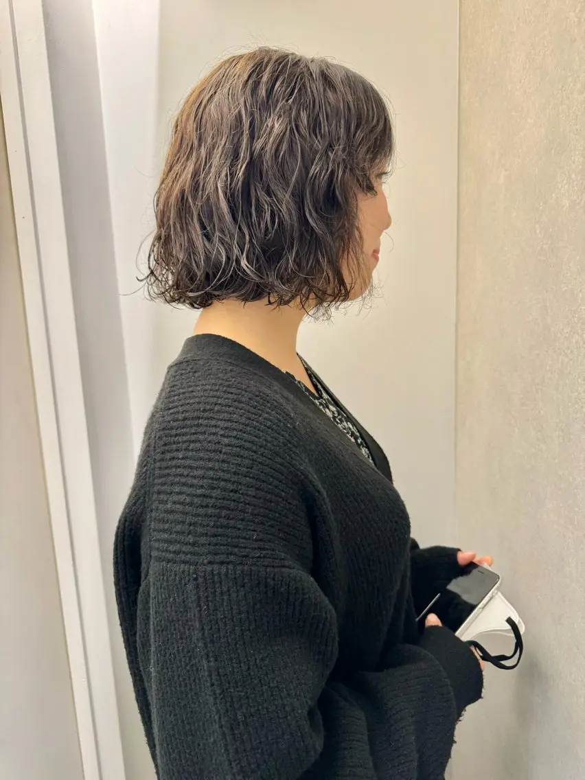 ショート カラー パーマ 顔周りカット/透明感 カラー✂️MEIのヘアスタイル