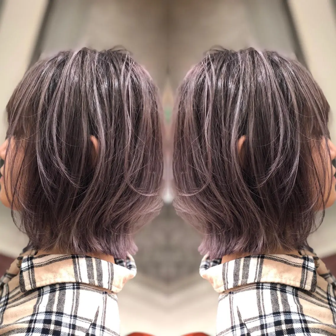 ミディアム ヘアカラー Y Uのヘアスタイル