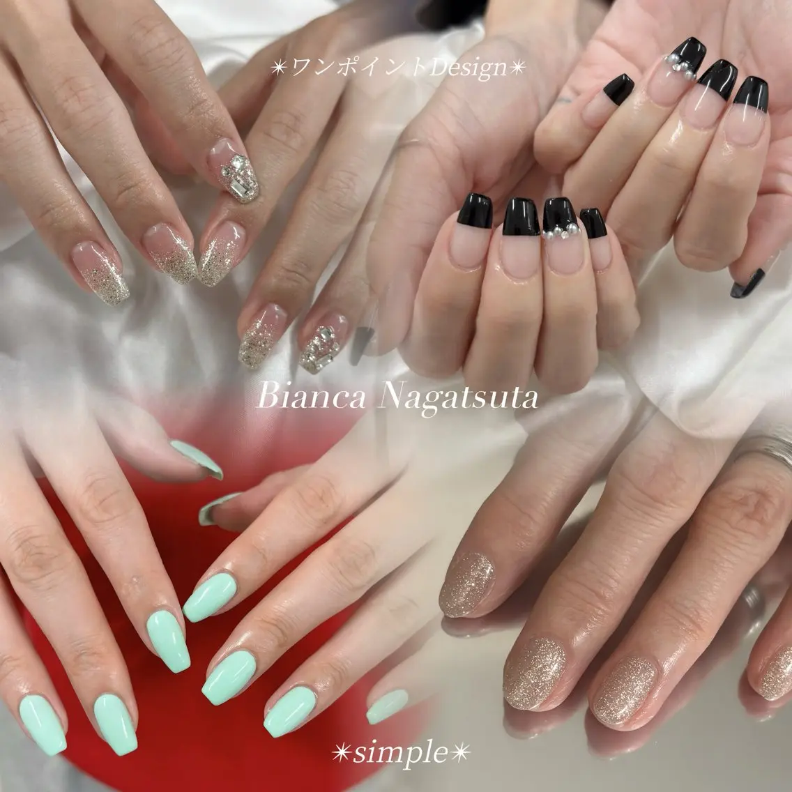 ネイル Bianca長津田 Mukae⋆.✶🖤のネイルデザイン