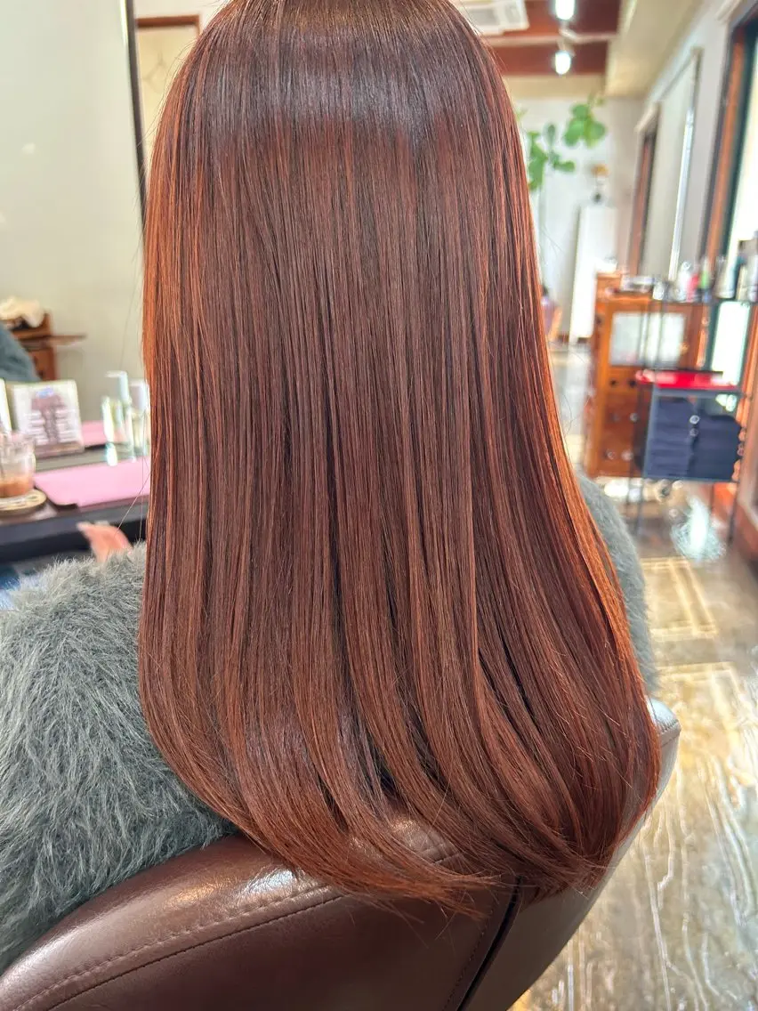 カラー オレンジ 坂本 瑞季 🤍 髪質改善のヘアスタイル