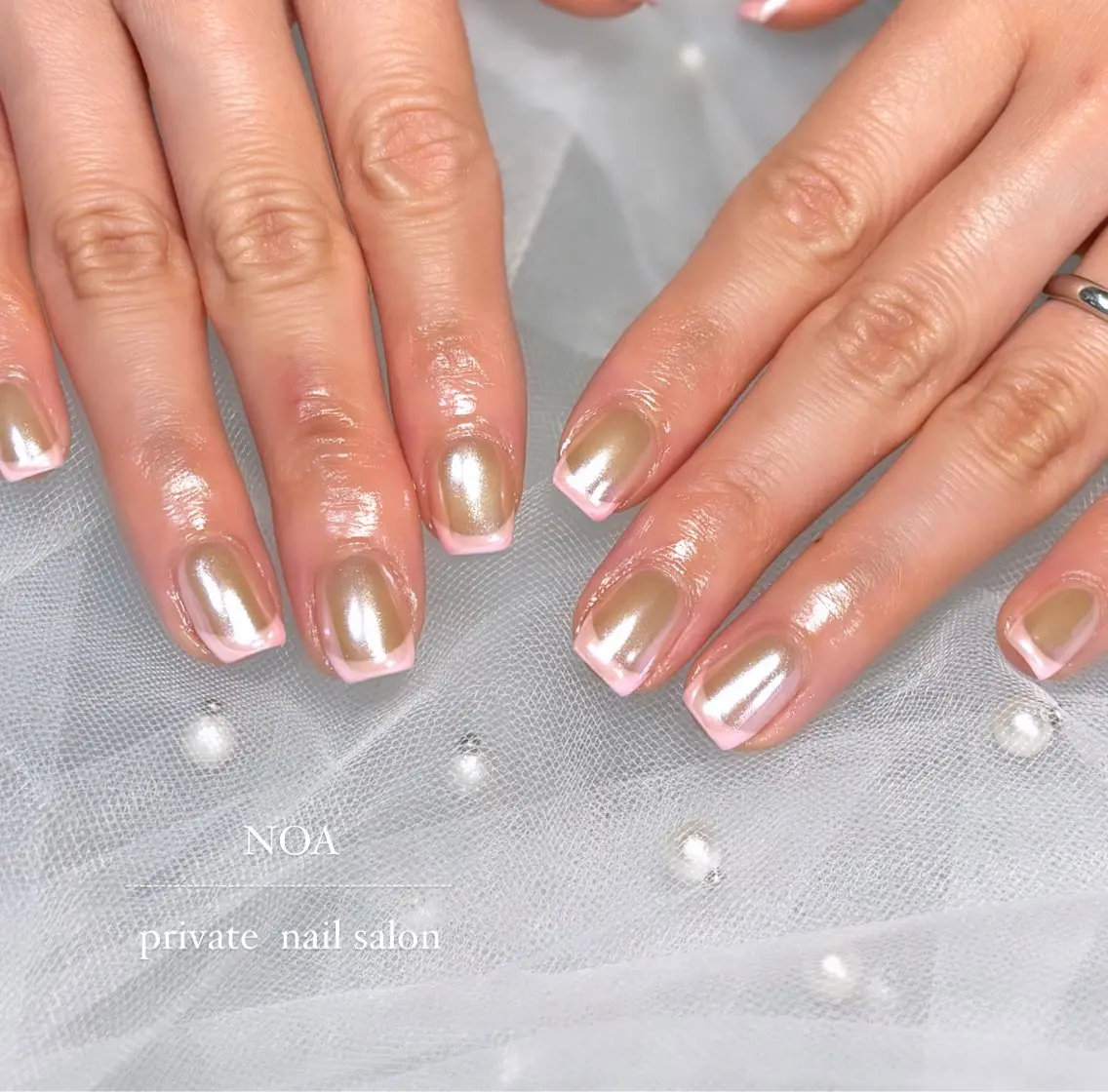 ネイル オーロラネイル フレンチネイル NOA NAILのネイルデザイン