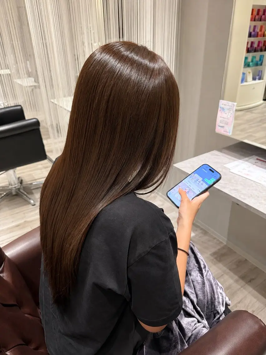 ロング 縮毛矯正 永美 千夏のヘアスタイル