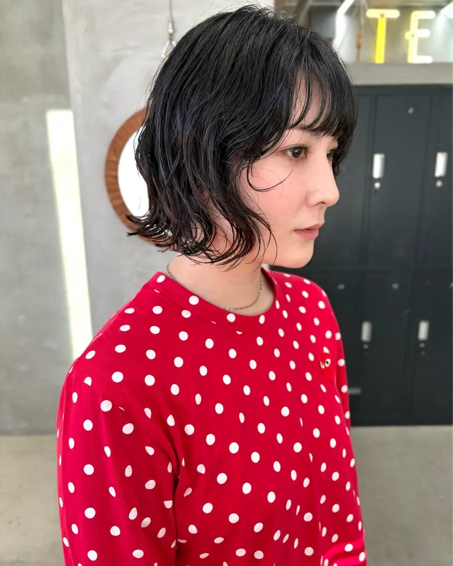 ミディアム パーマ ミディアムパーマ ボブ ニュアンスパーマ カット パーマ tetohair 森田浩平のヘアスタイル