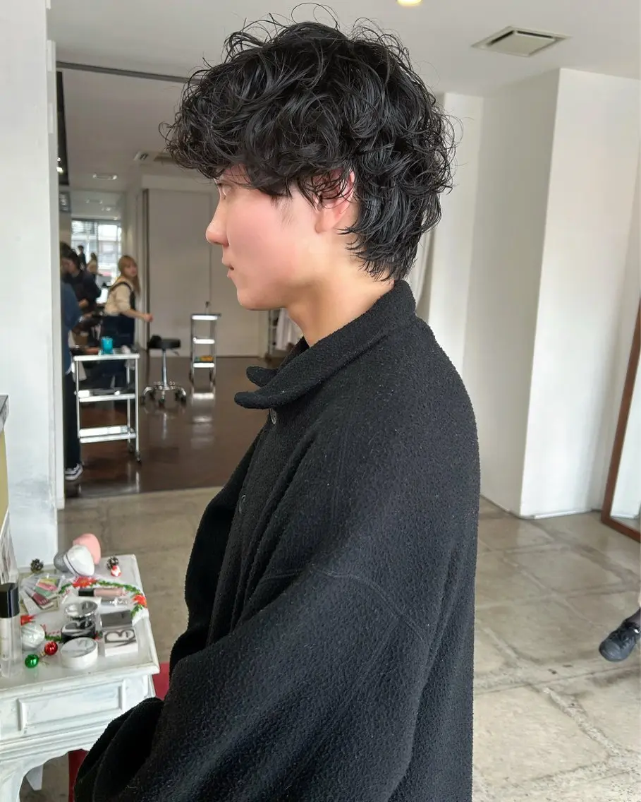 メンズ カット パーマ 浅野 敬亮のヘアスタイル