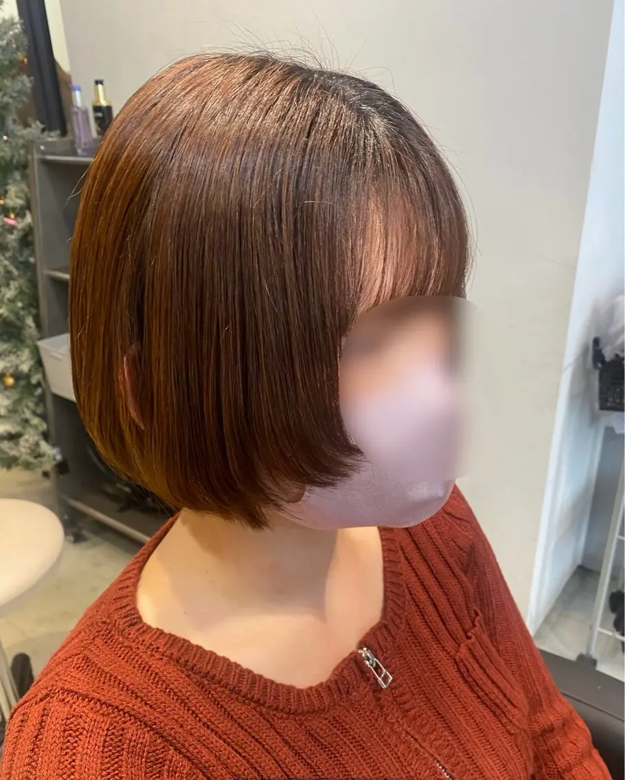 ショート カット ヘアカラー 【暖色系艶髪×ボブ】 🍒kaede🍒のヘアスタイル