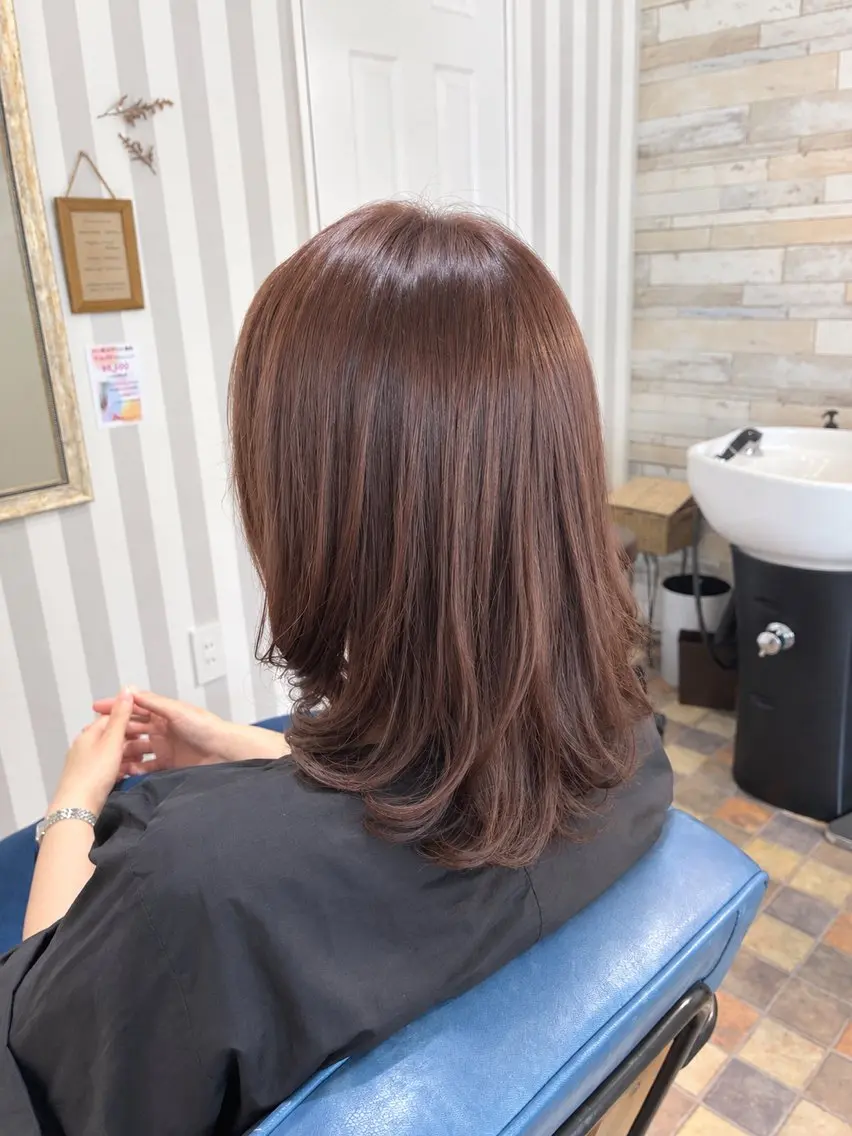 セミロング セミロングパーマ 縮毛矯正 カット パーマ 縮毛矯正 abe mikaのヘアスタイル