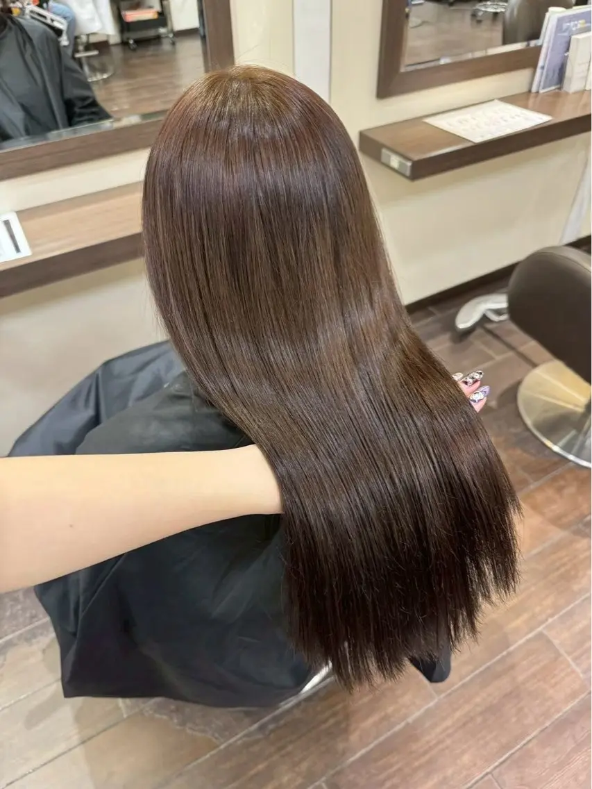 ロング カラー ヘアカラー トリートメント 艶カラー/髪質改善/ ネイル🦋 レア🦋のヘアスタイル