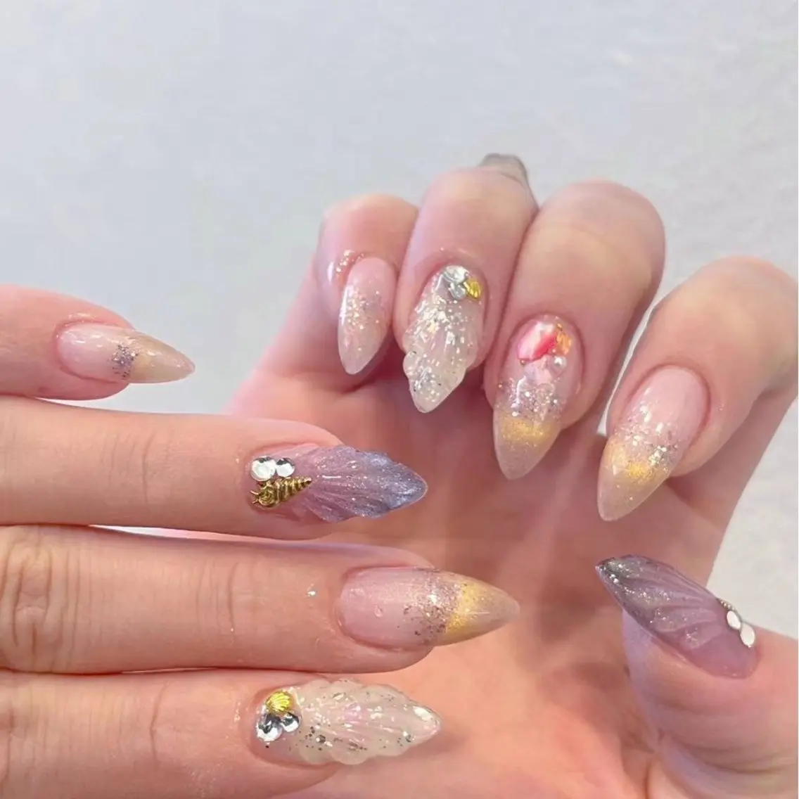 ネイル アートネイル フットネイル ジェルネイル ハート マグネットネイル Babarla Nailのネイルデザイン