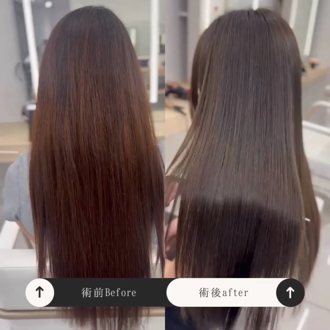 ロング パーマ ストレートパーマ 縮毛矯正 トリートメント ゆな/髪質改善 ・透明感カラー🎀のヘアスタイル