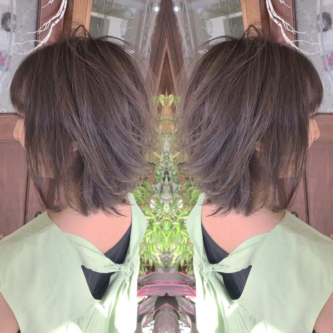 ショート カラー バレイヤージュ レイヤーカット grand juteのヘアスタイル