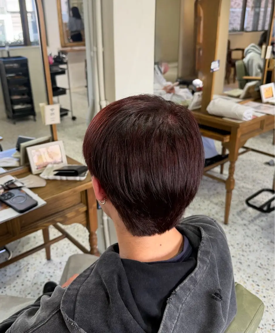 カラー メンズ ボルドーカラー みさき【メンズ モデル様募集中⭐️】のヘアスタイル