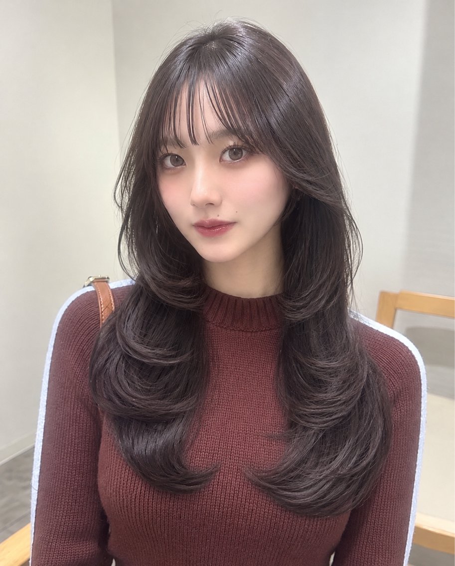ロング レイヤーカット 似合わせカット りん/レイヤーカット /小顔顔周りカットのヘアスタイル
