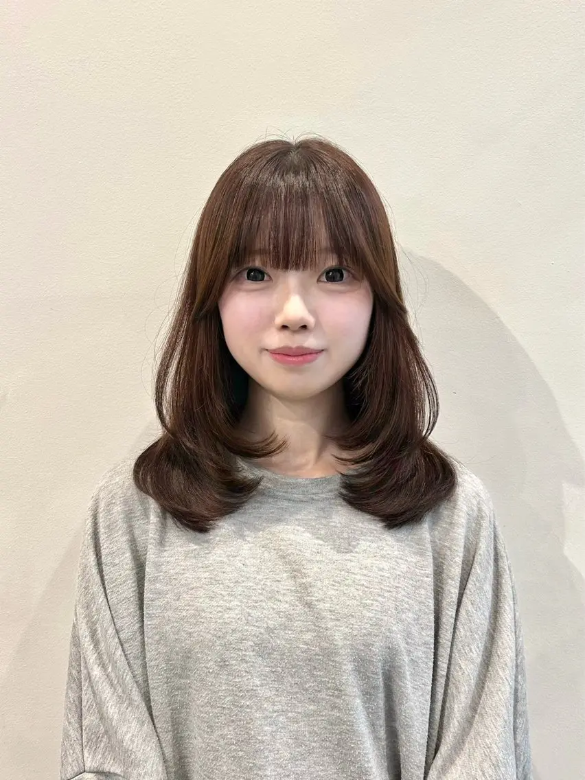 ミディアム ミディアムレイヤー レイヤーカット レイヤーカット♡ のぐちまおのヘアスタイル
