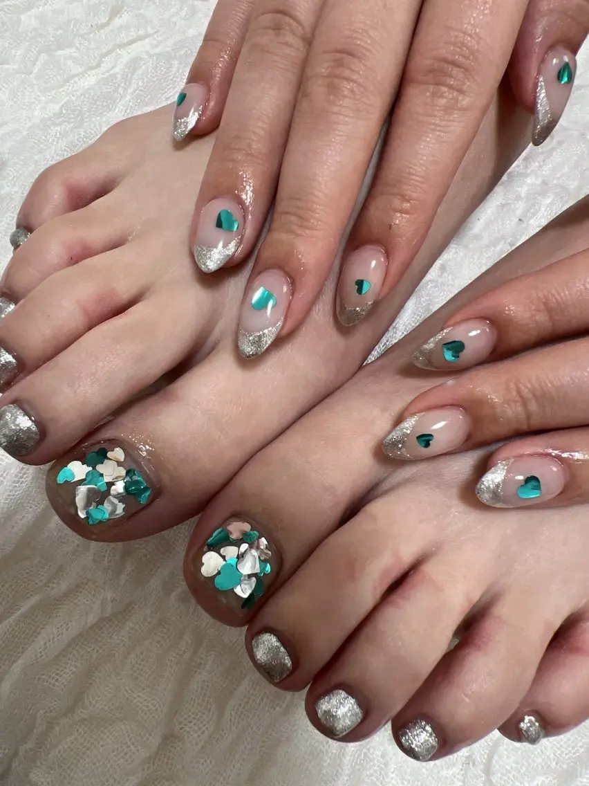 ネイル フットネイル おそろいネイル coco nailのネイルデザイン