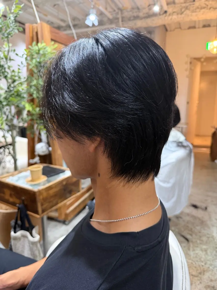 メンズ センターパート メンズ韓国風 韓国マッシュ マッシュウルフ マッシュ カット makoto 池袋 カラー カットのヘアスタイル