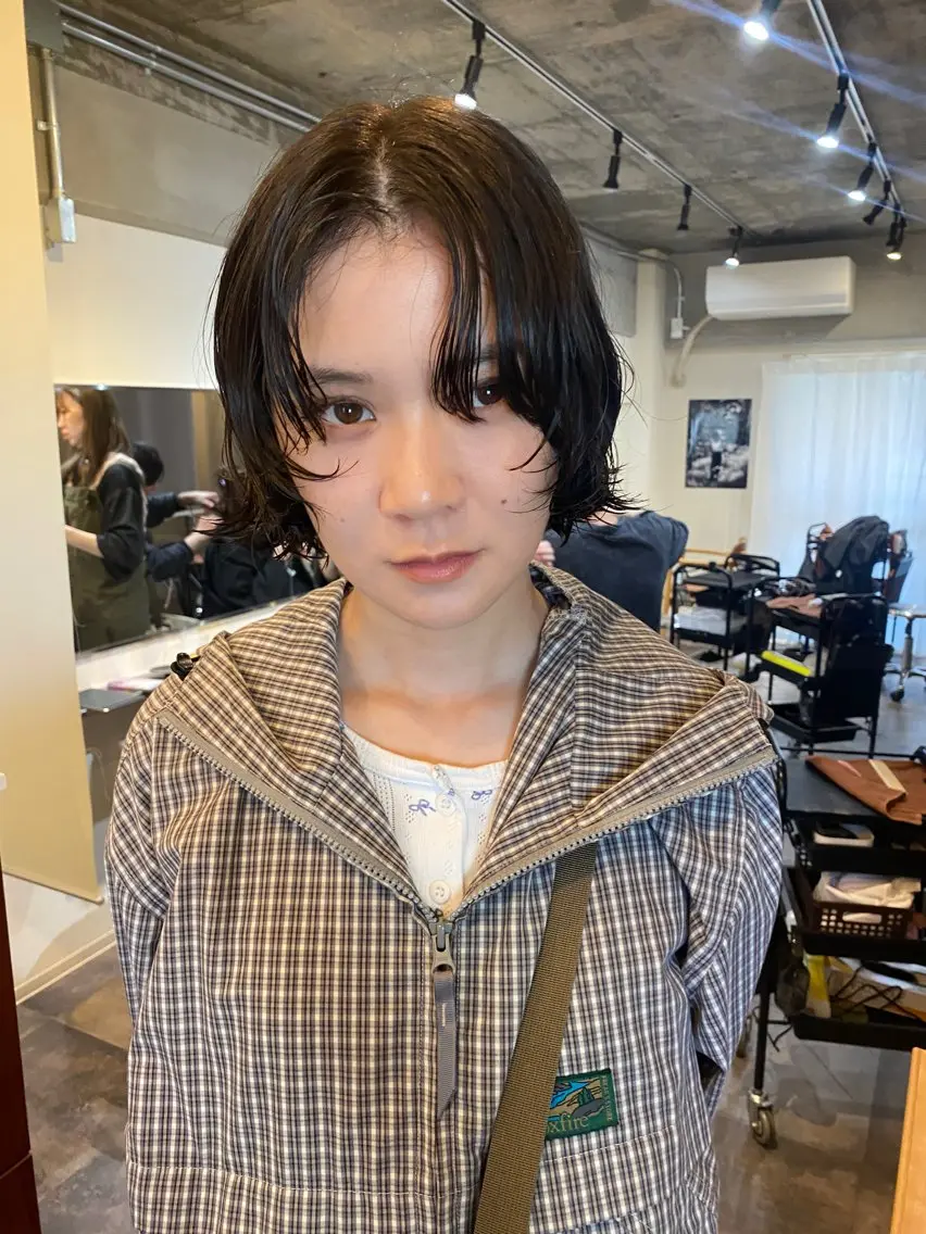 ショート カット パーマ みやけ ひなのヘアスタイル