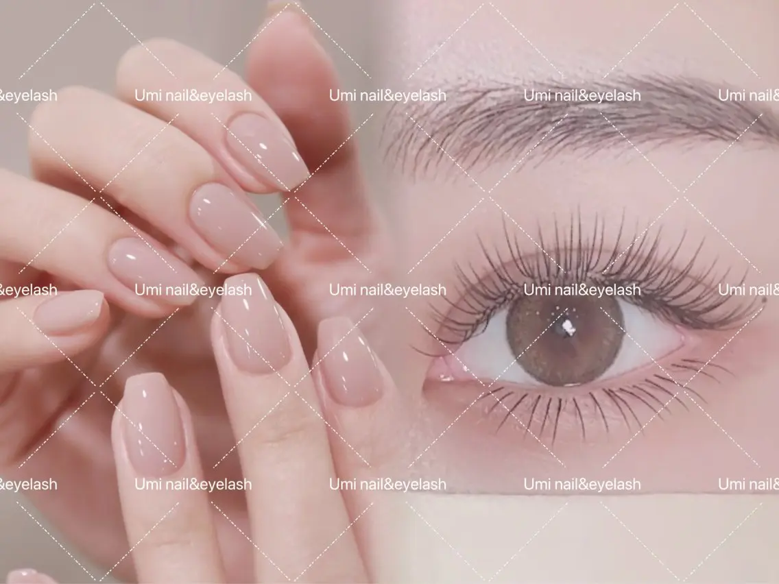 【まつげ× ネイル同時施術】フラットラッシュ60本+オフなしワンカラーの写真